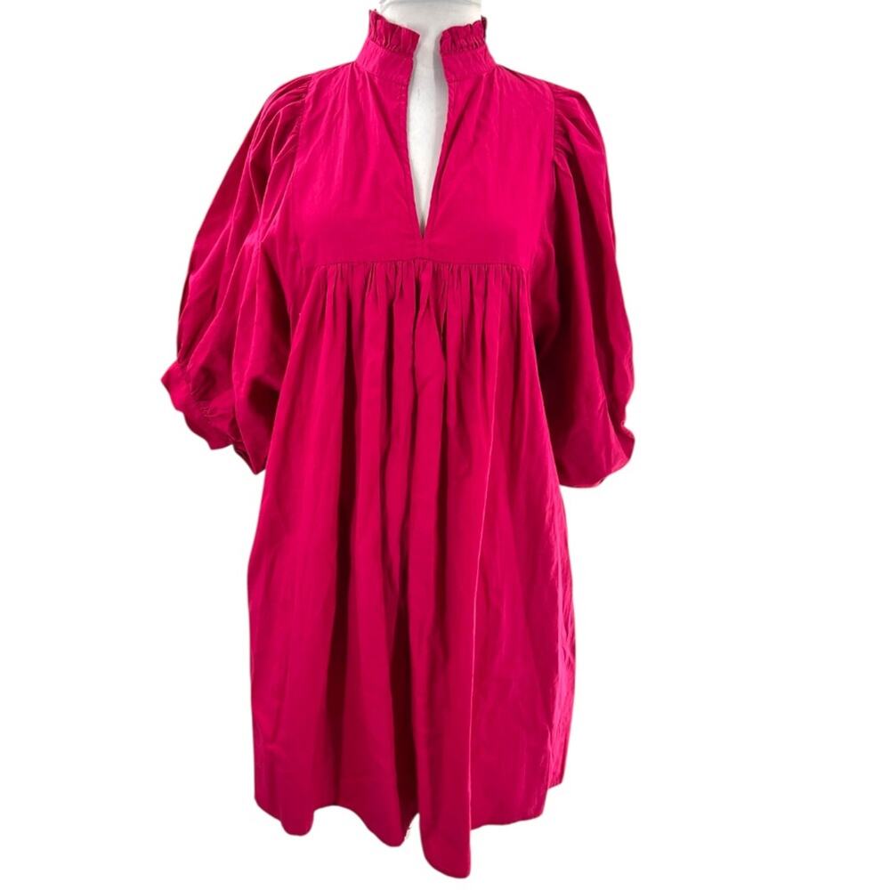 Never A Wallflower Poplin High Neck Dress hot pink sz M